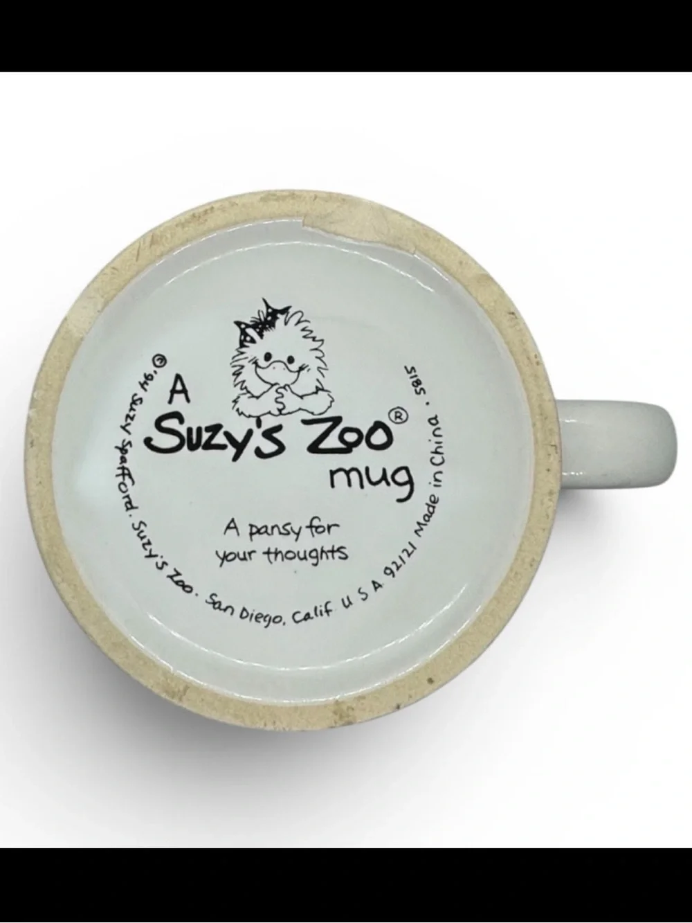 Vintage Suzie’s Zoo “A Pansy for Your Thoughts” Coffee Mug